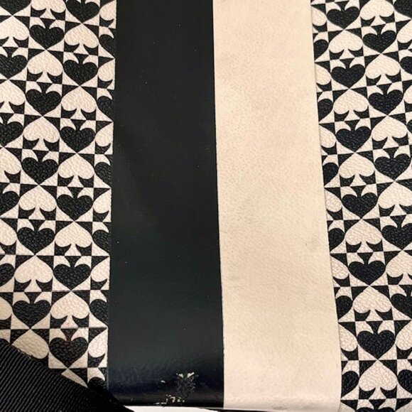 Kate Spade Adaira Baby Shoulder/Crossbody Bag Pebbled Vinyl Spade Print Blk/Wht - Picture 13 of 15